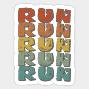 Run. Design for runners, track participants, long distance runners, sprinters Sticker